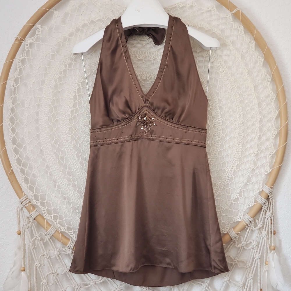 The Limited Brown Halter Top